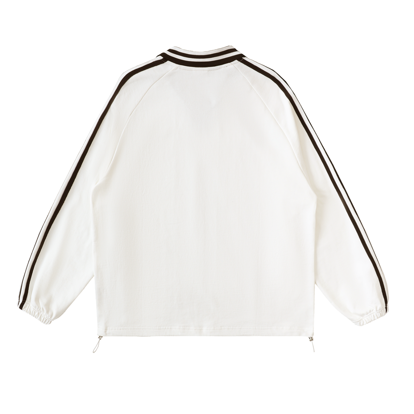 Gold Morals Contrast Striped Lapel Collar Sweatshirt (white)